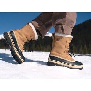 Sorel Men's Caribu Waterproof Snow Boot in Buff Size 12